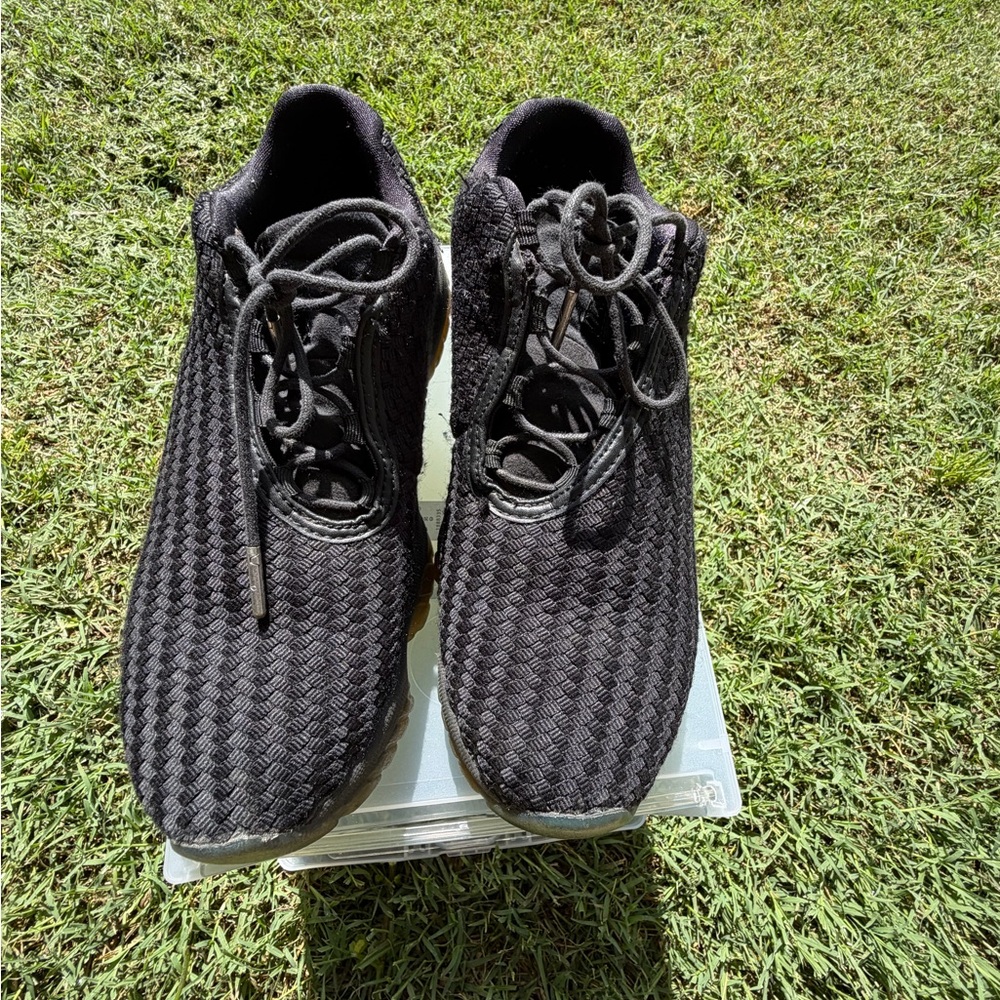 Jordan Men's Black Woven Lace-Up Sneakers